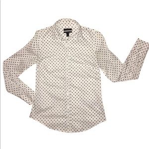J.Crew White w/Black Polka Dots Button Down Shirt